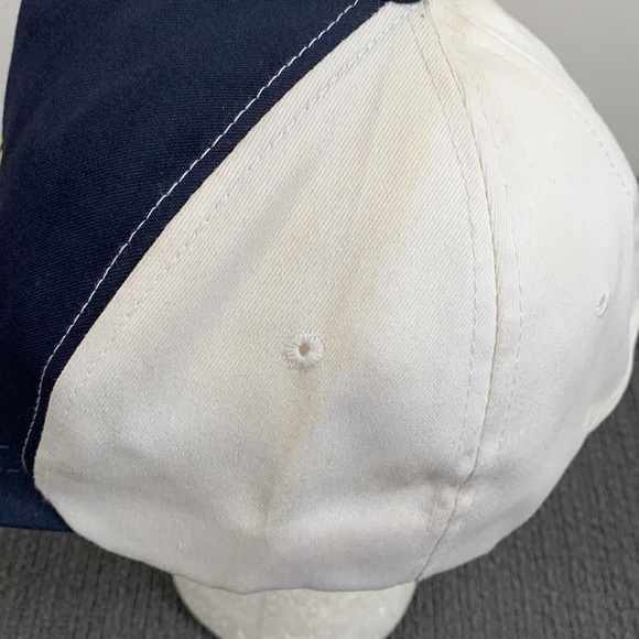 Vintage Navy Snapback Hat Mens Adjustable Navy Blue White Barker Specialty USA - Picture 7 of 15